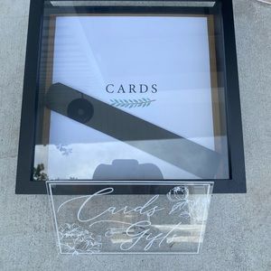 Cards and gifts box and sign